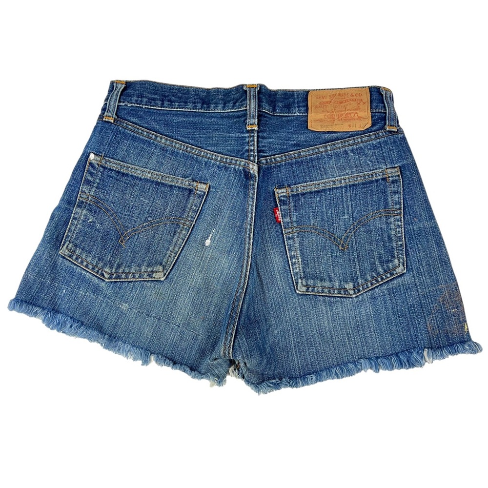 Vintage Levi’s 501 Selvedge Cut Off Jean Shorts #6 Button Redline 70s Womens 28